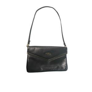 Vintage Etienne Aigner Black Leather Envelope Clutch Purse